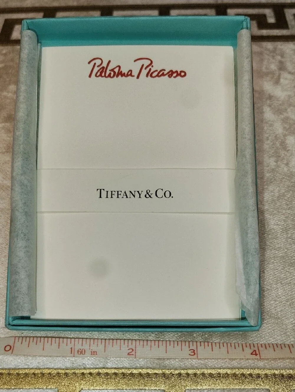 Tiffany & Co. Robin's Egg Blue Box with White Stationery Set